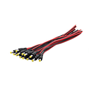 10 τμχ 5,5*2,1 mm Αρσενικό θηλυκό βύσμα 12V Dc Power Pigtail Cable Jack for Cctv Connector Camera Tail Extension 12V DC Wire