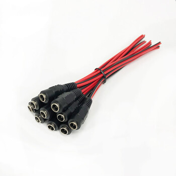 10 τμχ 5,5*2,1 mm Αρσενικό θηλυκό βύσμα 12V Dc Power Pigtail Cable Jack for Cctv Connector Camera Tail Extension 12V DC Wire