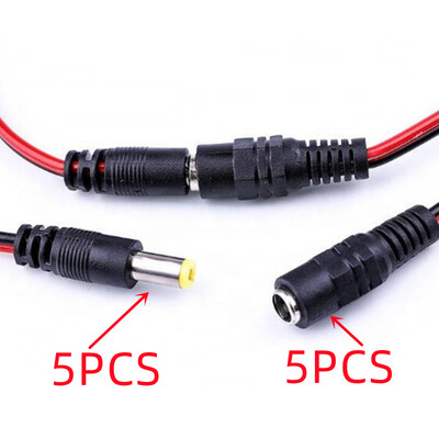 10 komada 5,5*2,1 mm muški ženski utikač 12V DC strujni kabelski priključak za konektor CCTV kamere, repni produžetak 12V DC žica