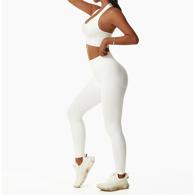 Set za jogu Ženski bešavni dvodijelni komplet za vježbanje Ženski sportski grudnjak s kratkim rukavima, aktivna odjeća Odjeća za teretanu za žene