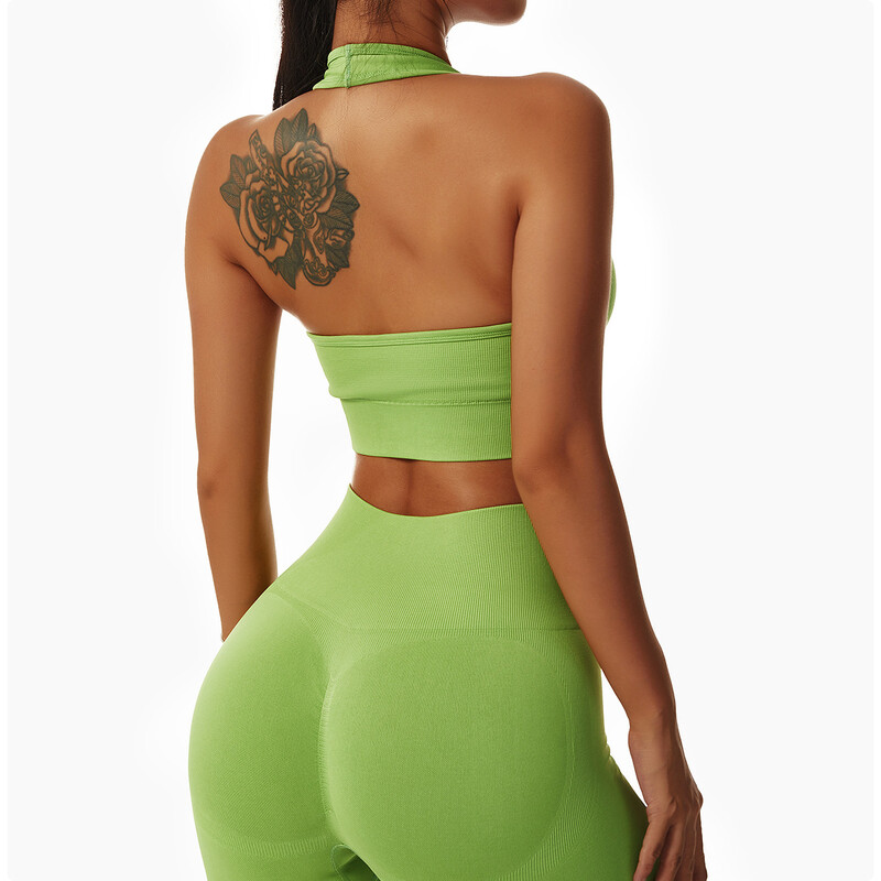 Set za jogu Ženski bešavni dvodijelni komplet za vježbanje Ženski sportski grudnjak s kratkim rukavima, aktivna odjeća Odjeća za teretanu za žene