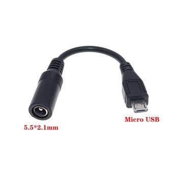 Αδιάβροχο μπουφάν 5,5*2,1mm 4,0*1,7mm DC Power Plug Γυναικείο σε Micro USB / Mini USB / Καλώδιο προσαρμογέα αρσενικού τύπου C