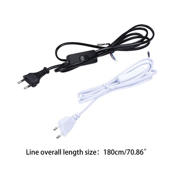 6FT/1,8M EU Plug LED Tube καλώδιο προέκτασης τροφοδοσίας Επιτραπέζια λάμπα Καλώδιο τροφοδοσίας με διακόπτη ενεργοποίησης/απενεργοποίησης καλώδιο LED φωτιστικού καλωδίου