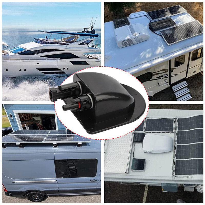 Solarni panel s dvostrukom rupom za žičanu uvodnicu kabela Kutija za brtvljenje Zakrivljeni kabelski konektor Vodootporan za RV karavan kamper čamac