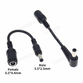 DC utičnica 6,5*4,4 / 6,0*4,4 ženski na 5,5*2,5 mm muški plavi DC adapter punjača 90 / 180 stupnjeva za prijenosno računalo