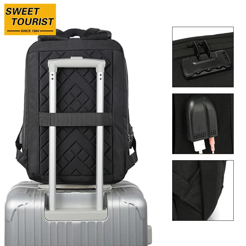 Rucsac multifuncțional pentru laptop, cu capacitate mare, de 17,3 inchi, pentru bărbați.