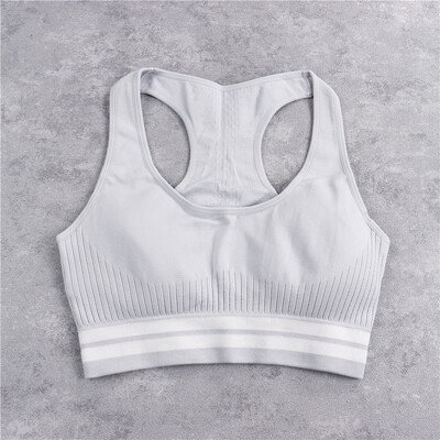 Biezs Bezšuvju Jogas Komplekts Sieviešu Black Rid 2Gb Divdaļīgs Crop Top Krūšturis Legging Sporta tērps Treniņa apģērbs Fitnesa Apģērbs Sporta komplekti