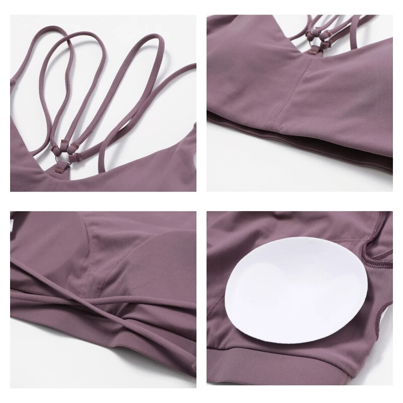 Set de yoga pentru sport pentru sală de gimnastică, 2 bucăți, pentru antrenament fără spate pentru femei, costum cu jambiere, cu uscare rapidă, sutien de fitness, trening, îmbrăcăminte sportivă cu mâneci scurte