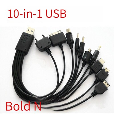 10 az 1-ben többfunkciós USB kábel Mobiltelefon USB töltőkábel csatlakozó Nokia LG Samsung Sony iPod Motorola Multi Interface készülékhez