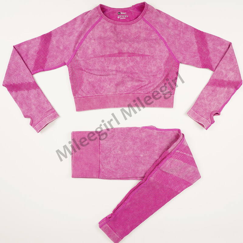 Mileegirl 2kom setovi za jogu za žene, komplet sportskih hlača bez šavova, tajice visokog struka Kompleti za fitness u teretani Leggings Odijela za vježbanje