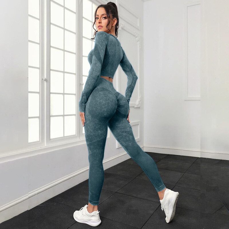 Mileegirl 2kom setovi za jogu za žene, komplet sportskih hlača bez šavova, tajice visokog struka Kompleti za fitness u teretani Leggings Odijela za vježbanje