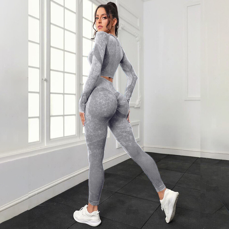 Mileegirl 2kom setovi za jogu za žene, komplet sportskih hlača bez šavova, tajice visokog struka Kompleti za fitness u teretani Leggings Odijela za vježbanje