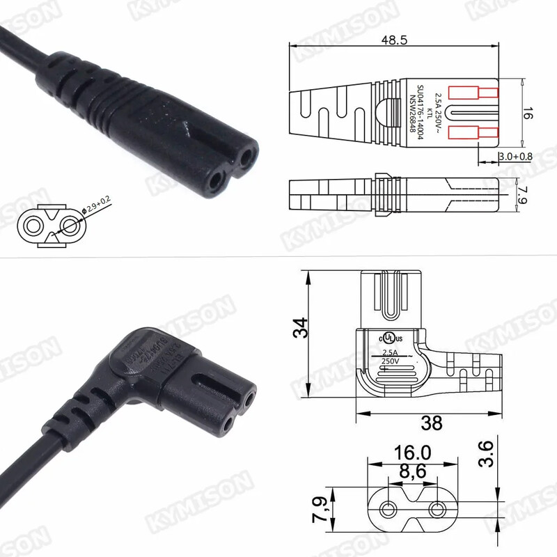 EU prema IEC 320C C7 AC kabel za napajanje Schuko CEE7/16 do C7 Slika 8 Kabel za napajanje za samsung Philips Sony LED TV 3m/5m
