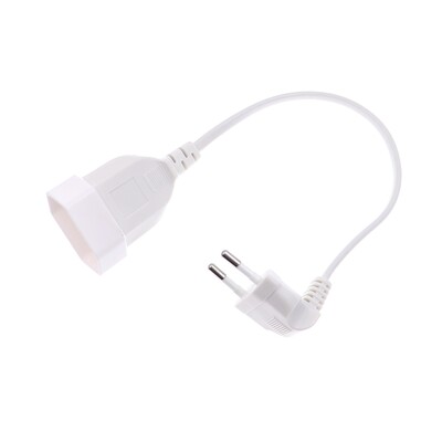 „Europea“ 90 laipsnių vyriškas kištukas su kištukiniu lizdu maitinimo prailginimo kabelis, skirtas asmeniniam kompiuteriui PDU 0,3 m / 0,6 m / 1,8 m EU 2 šakų lenkimo kampinis laidas