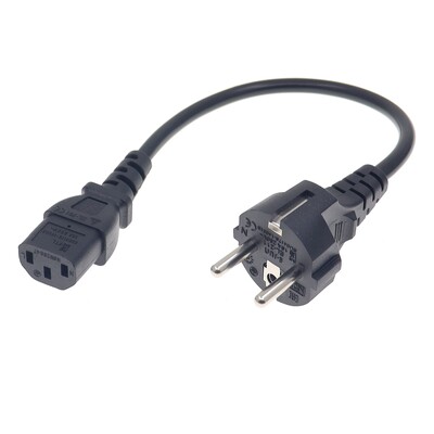 Kabeli za napajanje CEE7/7 do IEC C13, 10A/16A, 250V, H05VV-F 0,75 mm kabel, kratki kabel za napajanje Schuko do C13, 30 cm