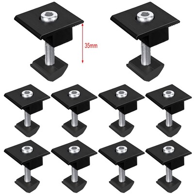 Električni pribor Krajnja stezaljka Srednja stezaljka Stalak za solarne ploče Solarni izvori napajanja 30 mm 35 mm Podesivi crni