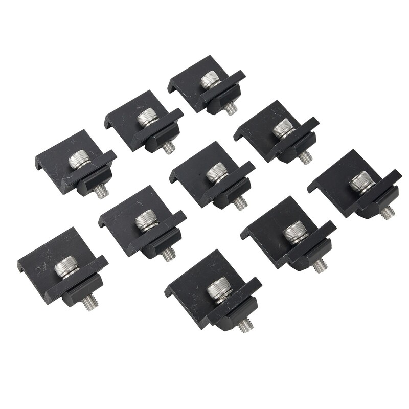 Električni pribor Krajnja stezaljka Srednja stezaljka Stalak za solarne ploče Solarni izvori napajanja 30 mm 35 mm Podesivi crni