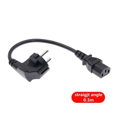 European 2 pini mascul la IEC 3 pini mamă, Schuko la IEC C13 înclinat 90 de grade cablu de alimentare CA Adaptor UE Cablu de prelungire