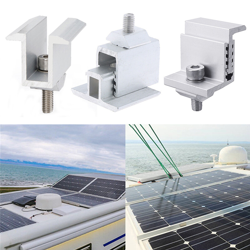 3/5 buc. Suport de montare panou solar din aliaj de aluminiu Suport fotovoltaic Kit de clemă la mijlocul capătului reglabil pentru 35mm-50mm încadrat