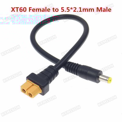 Conector XT60 Masculin Femeie la DC 5.5*2.1 / 5.5*2.5mm Conector Cablu adaptor de încărcare a bateriei Sârmă din silicon pentru încărcător de baterie RC