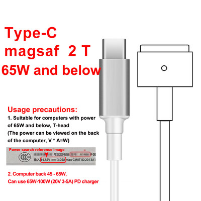 USB Type C na Magsaf* 1 2 Kabel za punjenje PD punjač za Apple MacBook Air Kabel adaptera napajanja 45W 60W 85W 100W Adapter napajanja