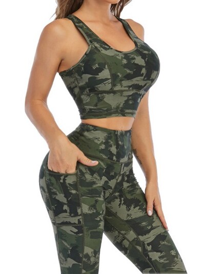 Cloud Hide Camouflage Yoga Set Sportska odjeća za teretanu Ženska S-XXL Odjeća Hlače za vježbanje Tajice Gornji grudnjak Majica Fitnes odijelo Sportska odjeća