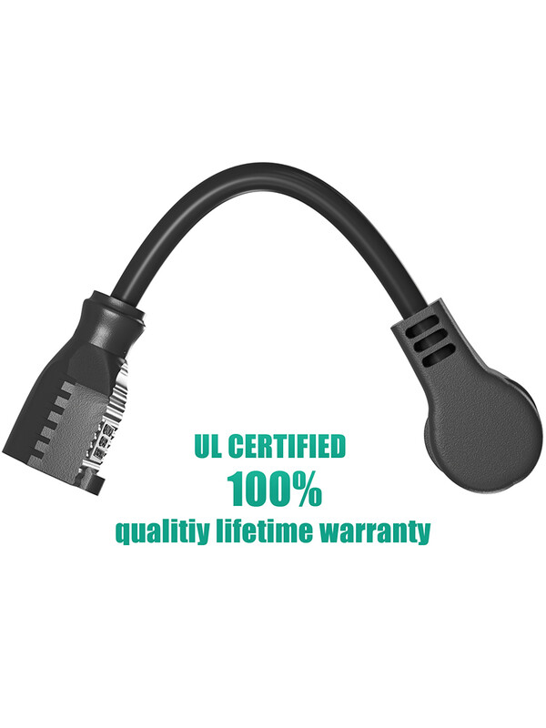 2 komada 1 nožni produžni kabel, niskoprofilni ukošeni ravni utikač, 3 uzemljena žica, 125 V/10 A ocijenjeno za unutarnju upotrebu 18 AWG