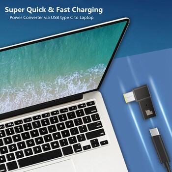 100W USB тип C женски към квадратен щепсел Конвертор USB-C кабел за бързо зареждане Лаптоп Dc захранващ адаптер Конектор за Lenovo Thinkpad