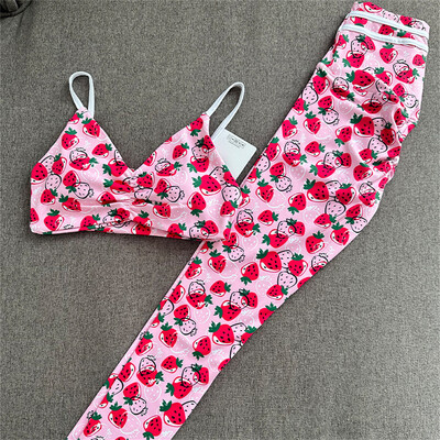 Najlonski ženski set za jogu od 2 kom. Gym trkačke hlače za vježbanje Ženski push up grudnjak Tajice visokog struka Sportska odjeća za fitness Aktivna odijela