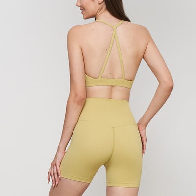 2024 Seturi noi de pantaloni scurți de yoga Vestă antișoc Pantaloni scurți cu talie înaltă Respirabili pentru femei, strâns, sport, Yoga, Sexy Crop Top Set de gimnastică