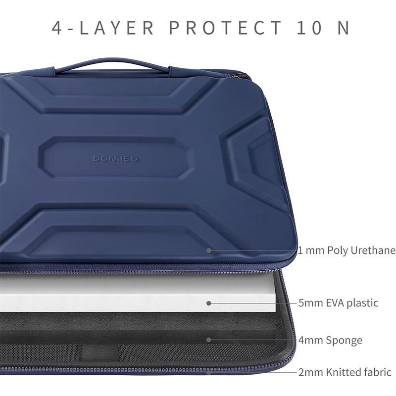 DOMISO 14 inča 15,6 inča 17 inča Torba za rame za prijenosno računalo otporna na udarce Torba za računalo Vodootporna EVA zaštitna torbica za nošenje PLAVA