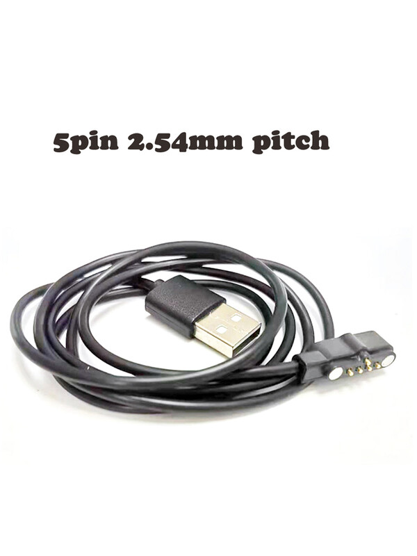 1vnt 5 kontaktų magnetinis Pogo kabelis vaikams išmaniojo laikrodžio įkrovimo kabelis USB 2,54 mm įkrovimo laidas, skirtas A20 A20S TD05 V6G magnetiniam įkrovimui