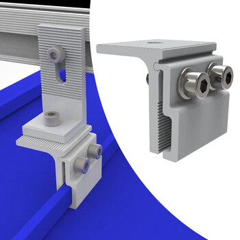 Скоба за стоящ шев Лесен за инсталиране Скоба за стоящ шев за сигурно монтиране на соларна фотоволтаична система върху сгънати ламаринени покриви