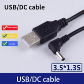 1 buc 90 unghi orificiu rotund USB la DC3.5mm linie de încărcare cot lampă de masă umidificator adaptor ventilator mic 5V DC linie de alimentare