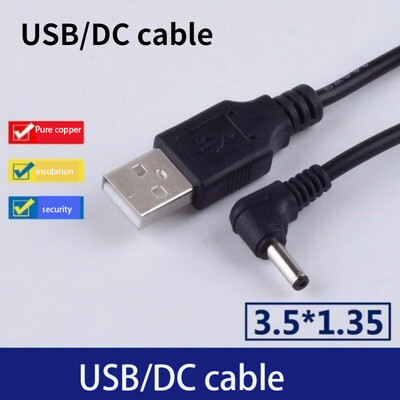 1 DB 90 szögű, kerek lyukú USB DC 3,5 mm-es könyökös töltővonalhoz Asztali lámpa párásító kis ventilátor adapter 5 V DC tápvezeték