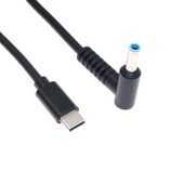 Cablu de încărcare USB tip C PD Cablu 19,5 V 4,5*3,0 mm Vârf albastru Convertor mufă masculin Adaptor de alimentare DC Încărcător pentru laptop Hp