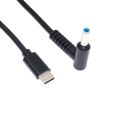 USB Type C PD töltőkábel kábel 19,5V 4,5*3,0mm kék hegyű dugós átalakító DC tápadapter töltő Hp laptophoz