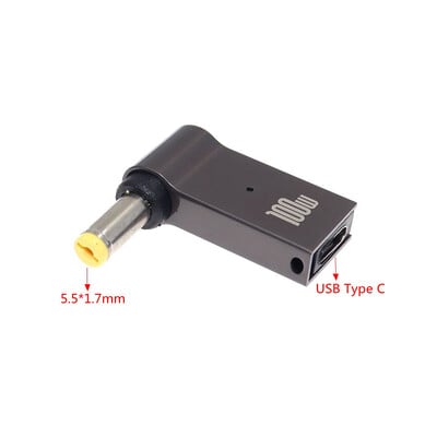 Cablu de încărcare USB tip C PD de 100W pentru încărcător pentru laptop Acer Aspire tip C la 5,5*1,7mm conector masculin adaptor DC Converter