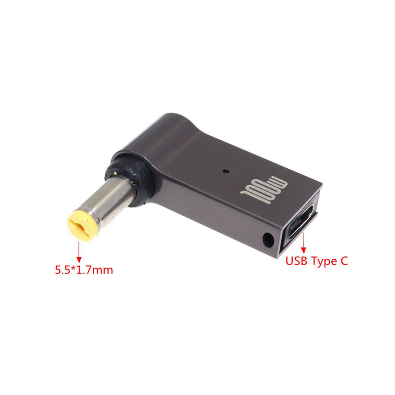 Cablu de încărcare USB tip C PD de 100W pentru încărcător pentru laptop Acer Aspire tip C la 5,5*1,7mm conector masculin adaptor DC Converter
