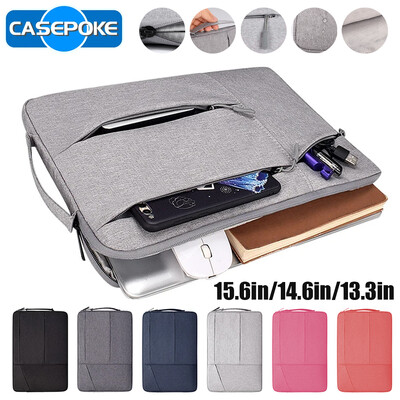 CASEPOKE klēpjdatora soma 13,3 collu 14,6 collu 15,6 collu datora futrālis priekš Macbook Air Pro Lenovo Hp Dell Samsung ūdensizturīgs rokassomu klēpjdatora uzmava