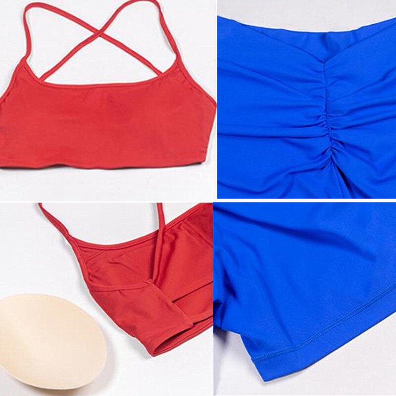 1/2 tk. Spordikomplekt Naiste kiiresti kuivav joogaülikond, V Back Scrunch Flared Pants Jõusaalikomplekt Naiste spordidress Joogajoogarõivad