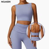 NCLAGEN Sutien sport pentru alergare Femei Suport ridicat Impact Spate Deschis Yoga Respirabil Slim Fit Fitness Tank Top Cu Tampoane detașabile
