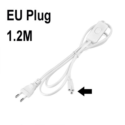 Καλώδιο επέκτασης διακόπτη καλωδίου τροφοδοσίας για σωλήνα LED T5 T8 3 οπών AC220V 110V Καλώδιο επέκτασης βύσματος EU US