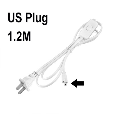 Καλώδιο επέκτασης διακόπτη καλωδίου τροφοδοσίας για σωλήνα LED T5 T8 3 οπών AC220V 110V Καλώδιο επέκτασης βύσματος EU US