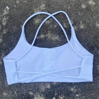 Sutien sport pentru femei cu bretele încrucișate pentru antrenament de gimnastică, crop top, vestă sexy de yoga, bralette de fitness cu impact ridicat, pentru alergare, lenjerie de corp căptușită