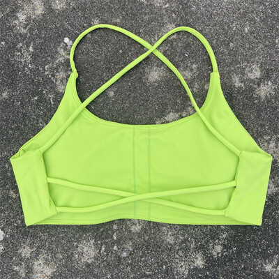 Sutien sport pentru femei cu bretele încrucișate pentru antrenament de gimnastică, crop top, vestă sexy de yoga, bralette de fitness cu impact ridicat, pentru alergare, lenjerie de corp căptușită