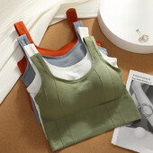 Sportinė graži nugara Moteriški kvėpuojantys neplieniniai žiediniai bėgimo jogos liemenės stiliaus apatiniai drabužiai, tinkantys lauke