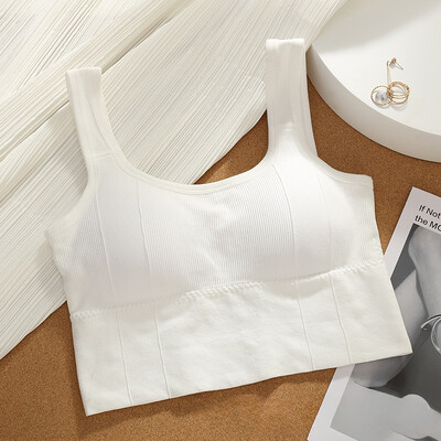 Sportinė graži nugara Moteriški kvėpuojantys neplieniniai žiediniai bėgimo jogos liemenės stiliaus apatiniai drabužiai, tinkantys lauke