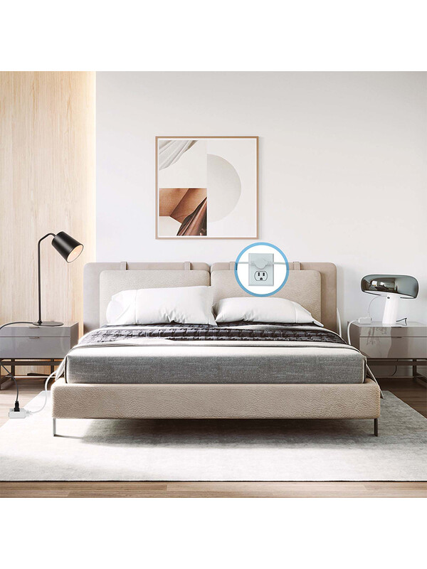 Cablu prelungitor dublu din SUA Priză de alimentare - cablu de 12 picioare - 6 picioare pe fiecare parte - mufă de priză cu cap plat (Wall Hugger)