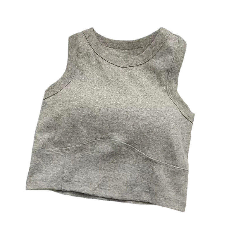 Vasariniai trumpi „I-Word“ apatiniai moteriški „viskas viename“ grožio marškinėliai su liemenėlės pagalvėlėmis, vidinėmis liekninančiomis juostelėmis, trumpos dalies bambos berankove liemenė